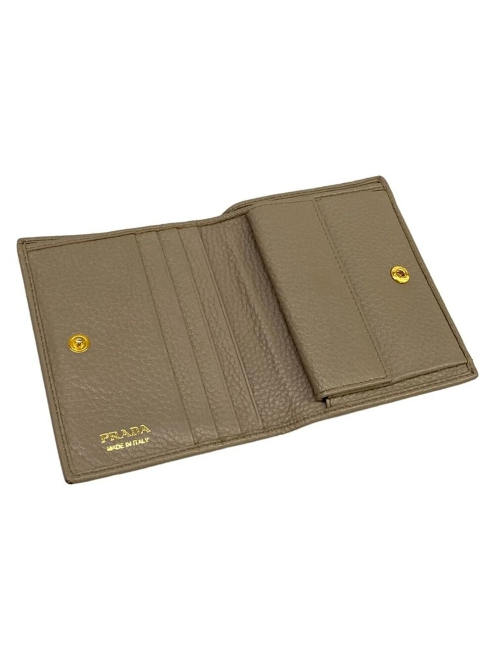 Prada Bifold Wallet Gray Beige Leather - Picture 3 of 6